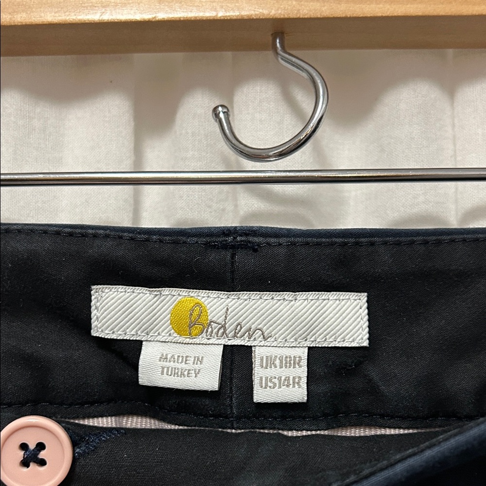 Boden Pants Women's 14R Navy Straight Leg Chinos Flat Front Work Office - Picture 3 of 13